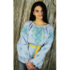 Embroidered blouse "Traditions New Blue 1"